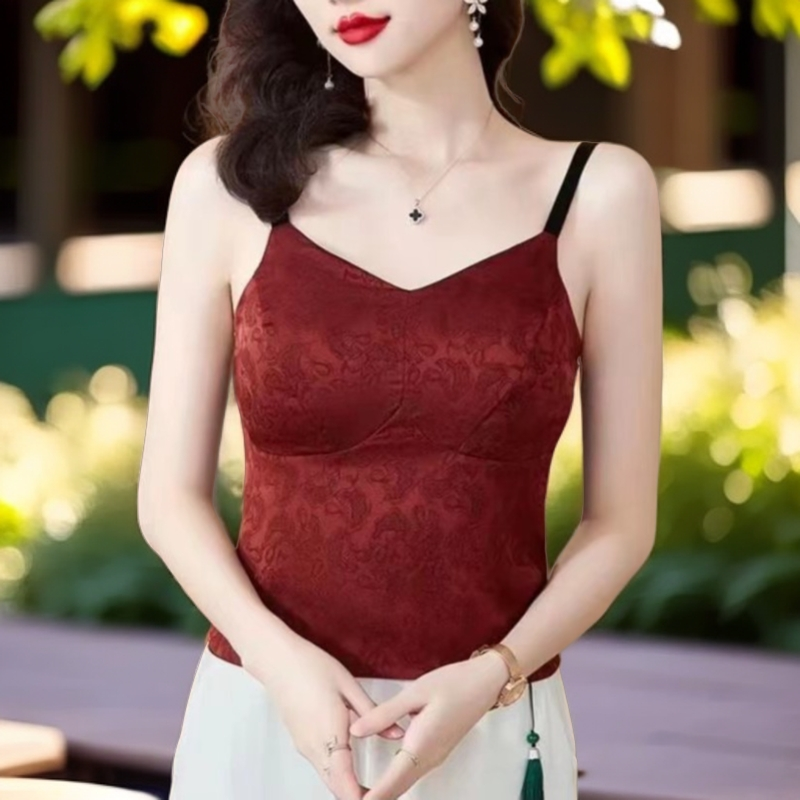 法式时尚百搭花萝透气女士【双面双穿】性感肩带可调节内搭网红打底