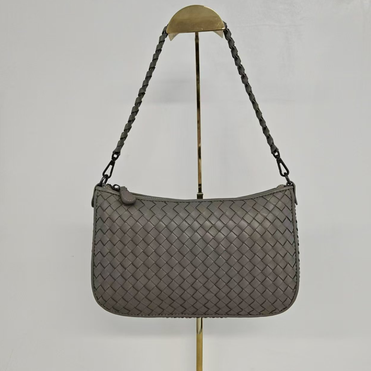 时尚轻奢71T79灰色经典编织女包单肩腋下女包斜挎包