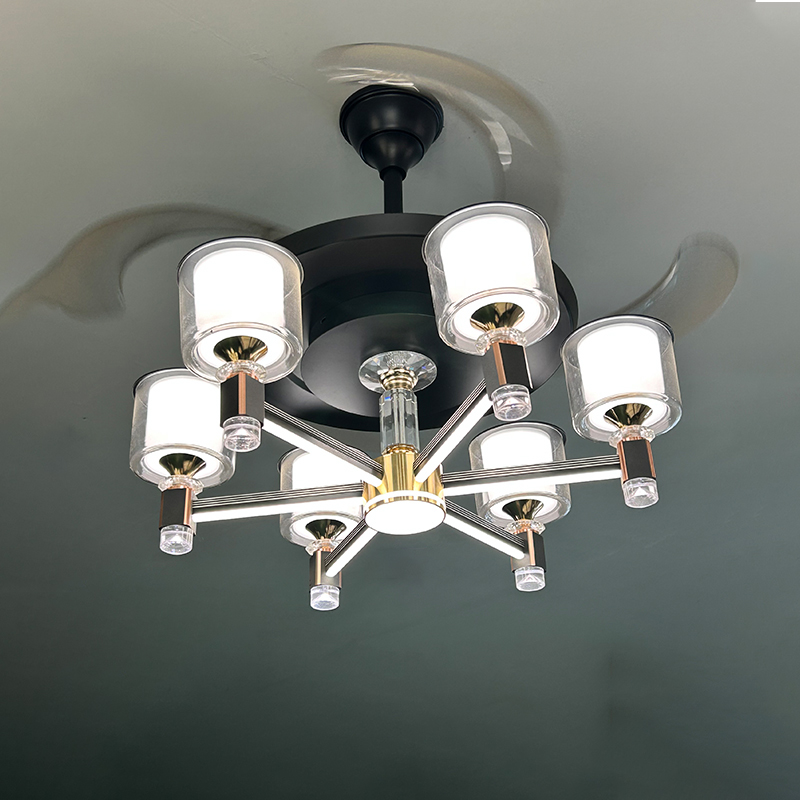 现代简约客餐厅变频风扇灯家用主卧高档大气房间书房静音吊扇灯