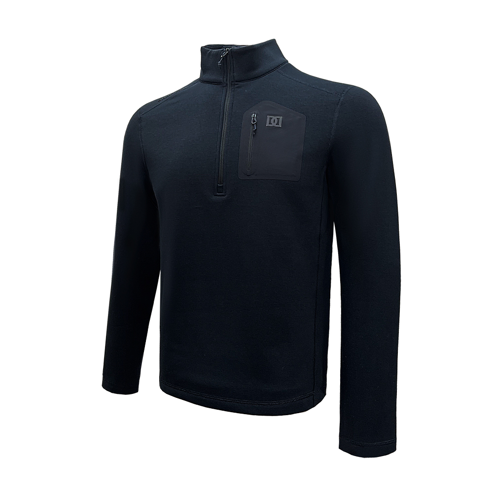 Dite迪特2025年男士加绒新款长袖休闲胸前口袋翻领立领长恤户外