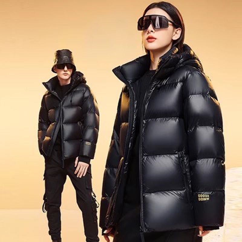 雅鹿白鸭绒羽绒服鹅绒服黑金八格高端羽绒服加厚男女长款过膝御寒