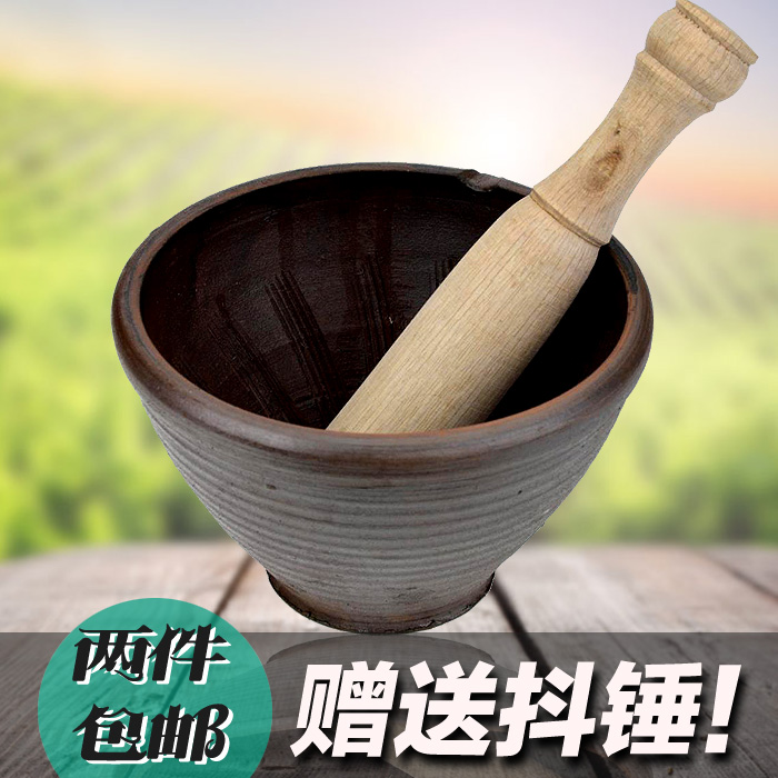 安仁特产 抖辣椒钵 焦钵焦巴 研磨碗 捣蒜钵 擂钵 擂茶钵送锤