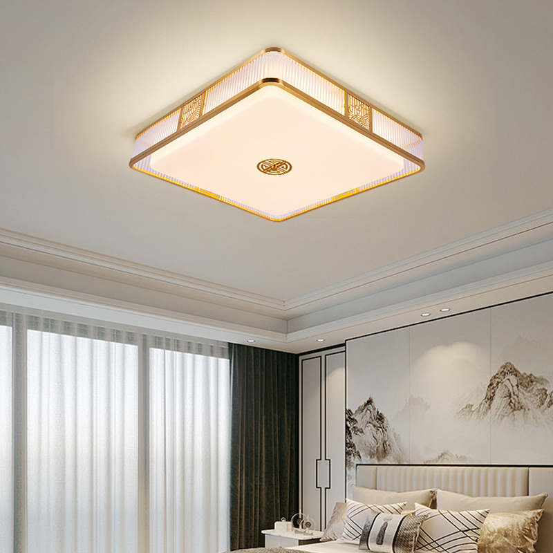 新中式客厅吸顶灯护眼防蓝光云雾青山卧室吸顶灯高端大气中山灯具