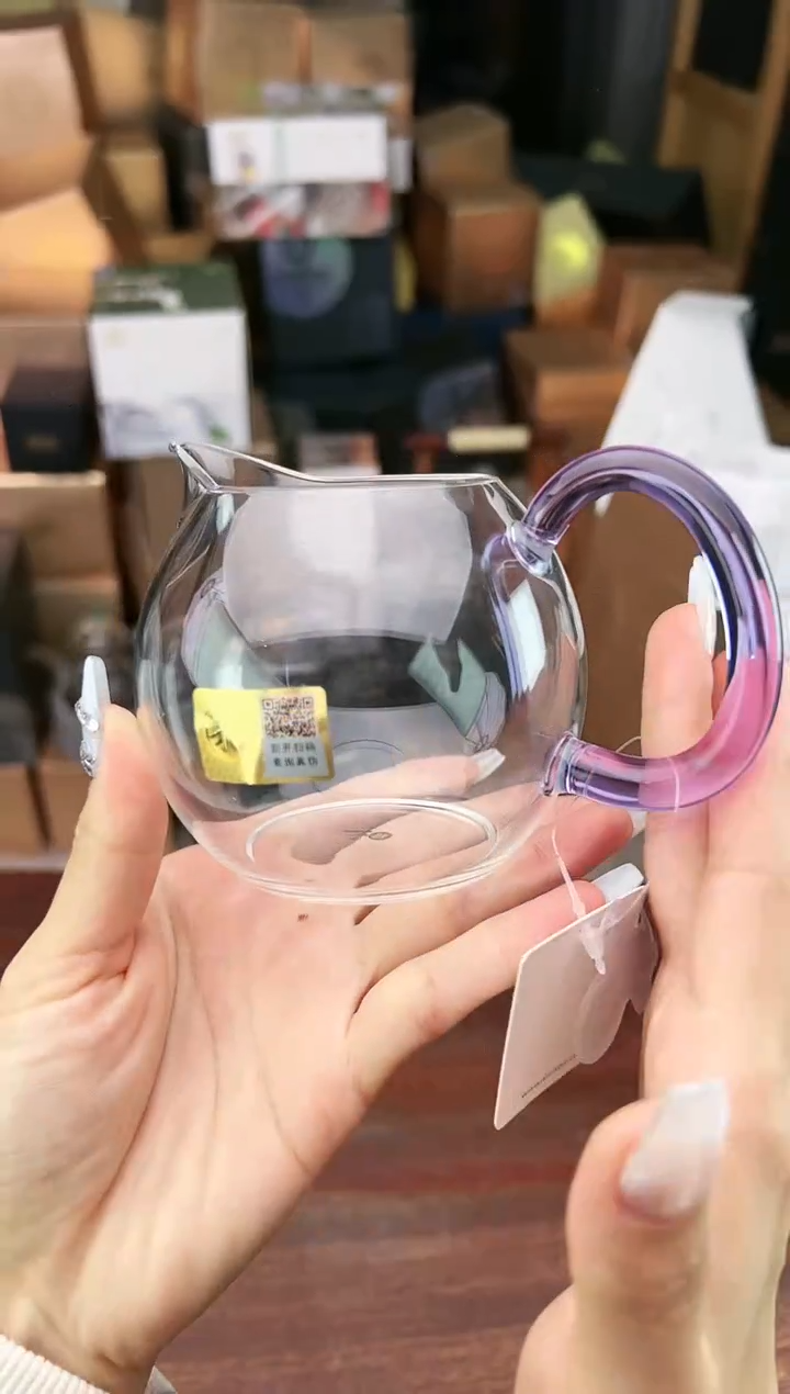 【闪购商品】玻璃茶盏@@畅然浅紫色