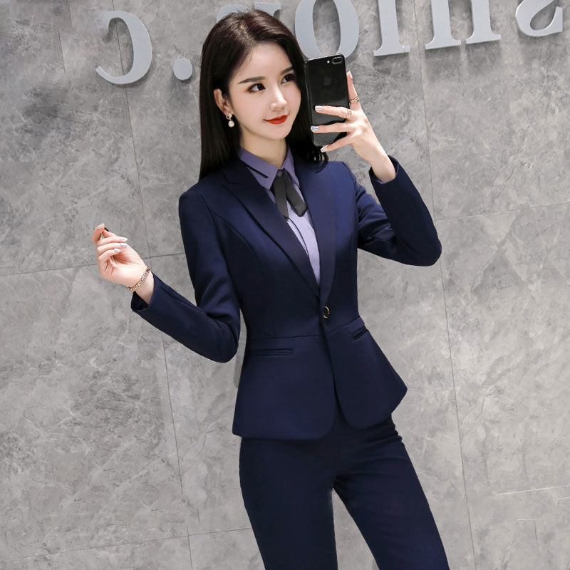 高端时尚职业装西装套装女气质收腰工作服大学生面试正装经理西服