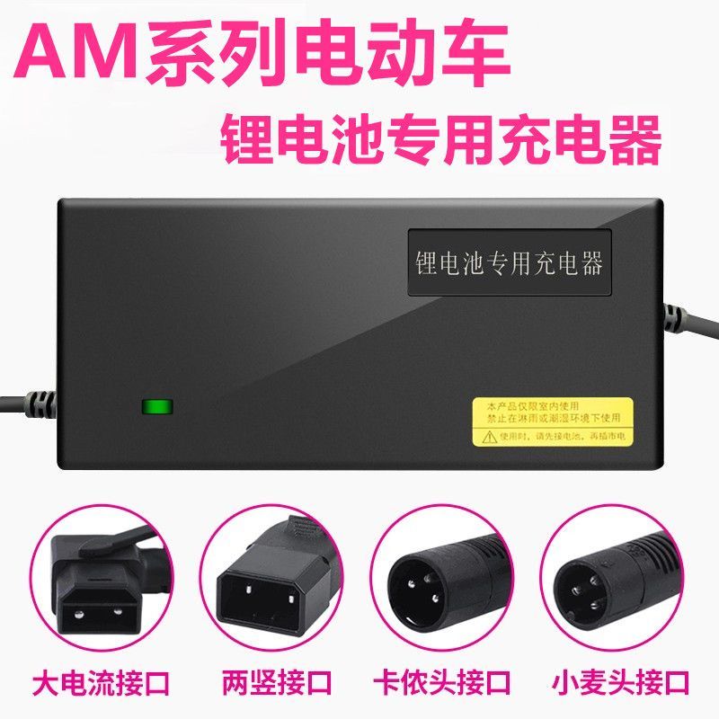 适用于爱玛电动车电瓶车充电器48伏54.6v2A3a5a锂电池充电器非原