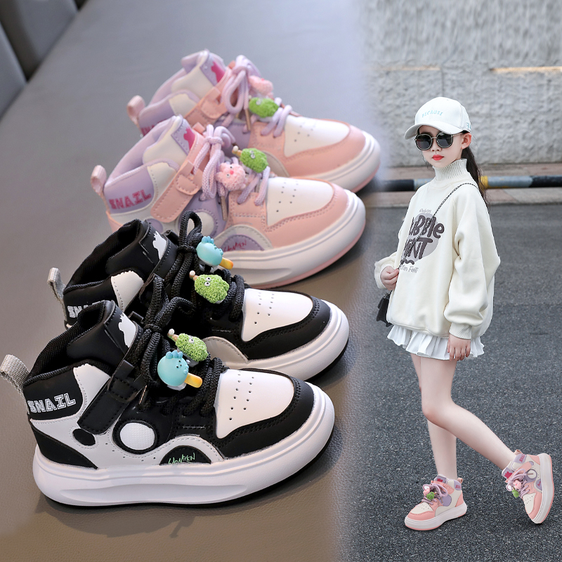 儿童中帮板鞋秋冬新品童鞋韩版休闲运动鞋中大童学生跑步鞋子