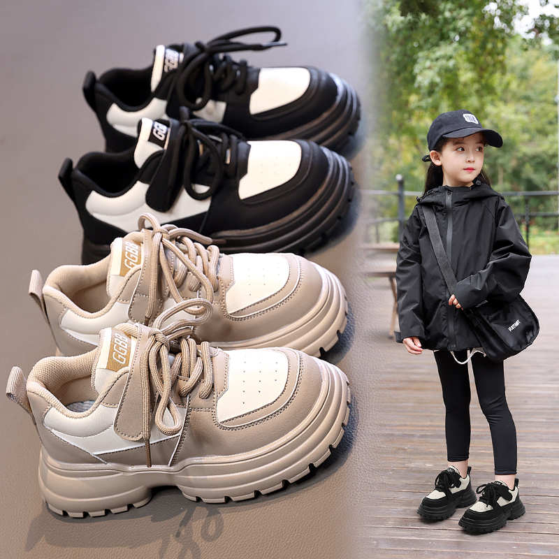 儿童女童秋季松糕鞋韩版新品女宝厚底运动鞋中大童女孩轻便老爹鞋