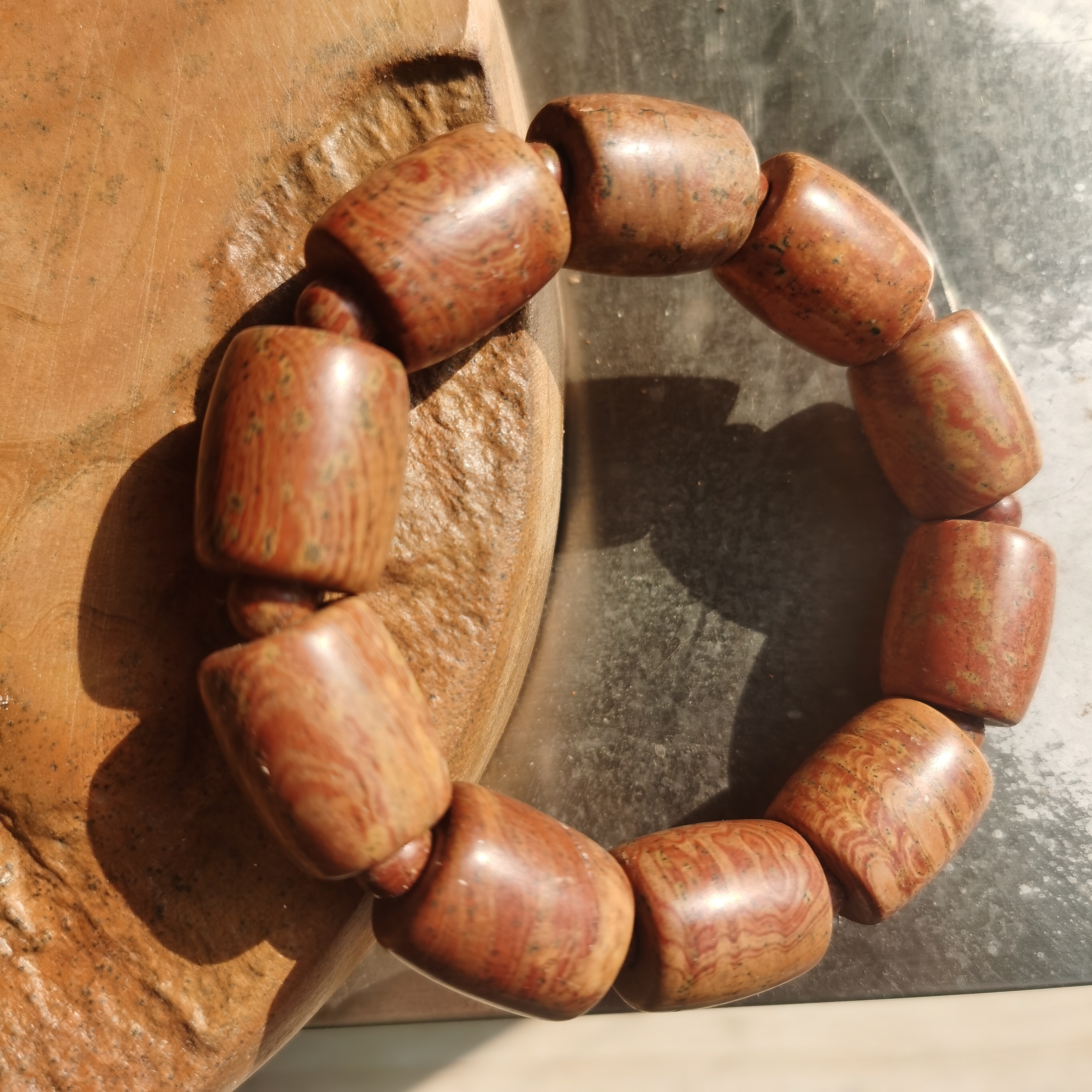 泗水砭石原石桶手串简约大气