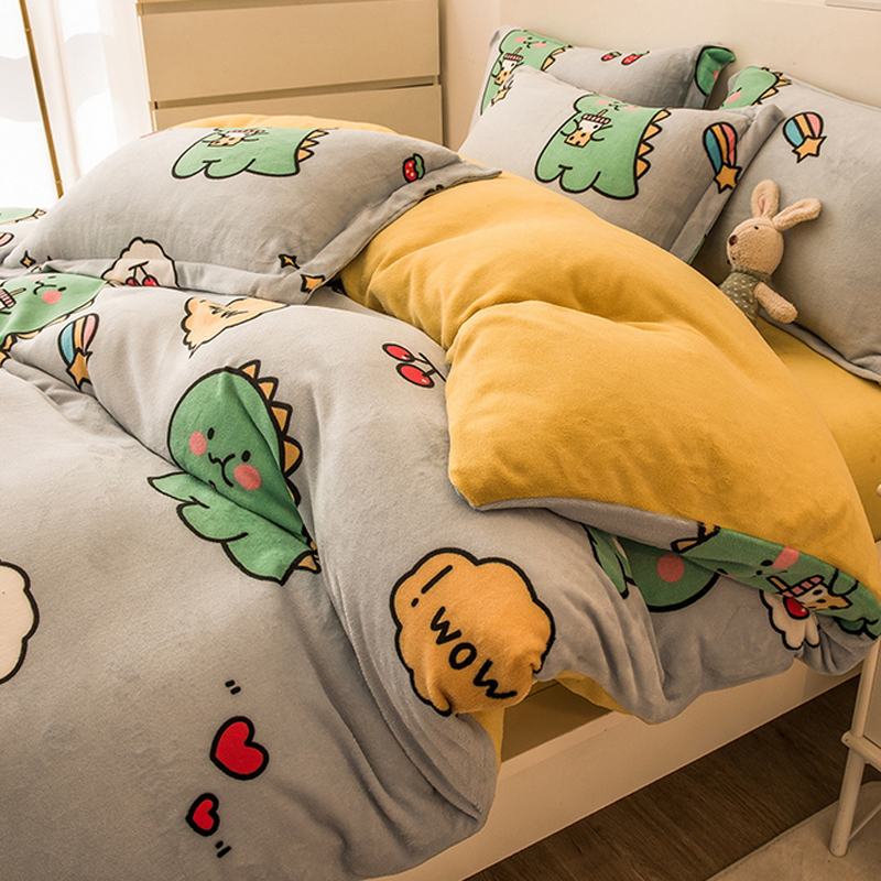 【小扬哥推荐】牛奶绒被套单件冬季儿童珊瑚法兰绒床单被罩150*20宿