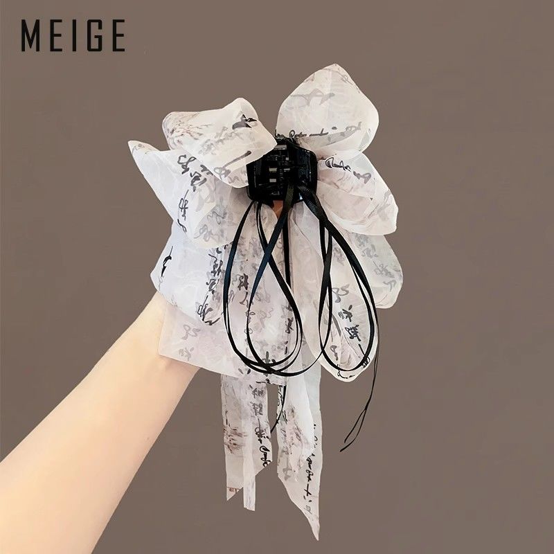 新中式古风蝴蝶结发夹女后脑勺2024年新款气质国风抓夹马尾鲨鱼夹