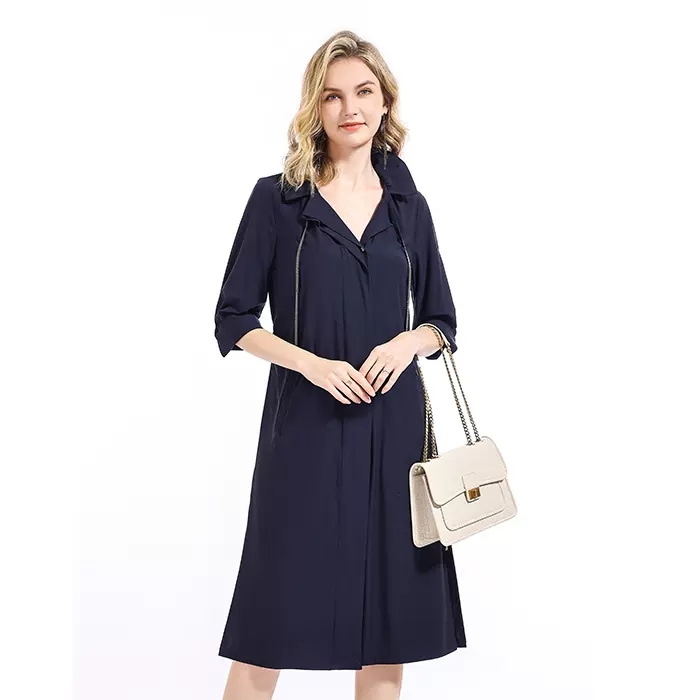 Shengyuzhu/声雨竹新款风衣中长款大衣外套七分袖秋冬款新款外套