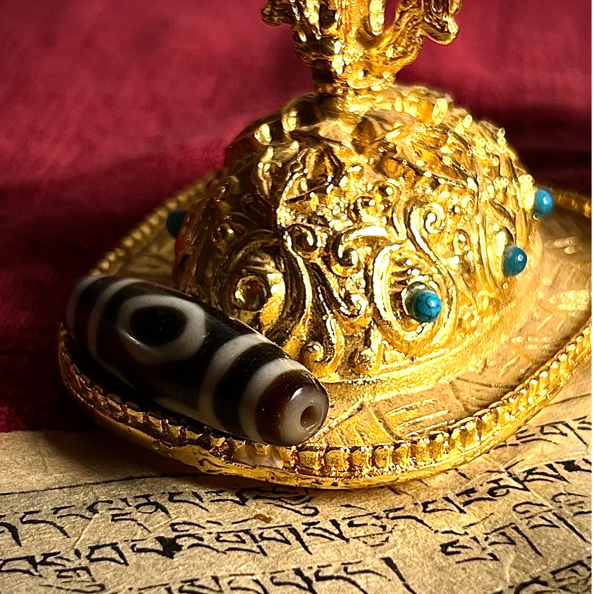 上肯佛三眼玛瑙珠