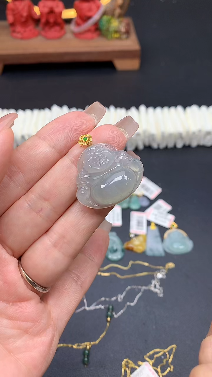 【闪购商品】翡翠吊坠(不含链)18K金镶嵌MS116218