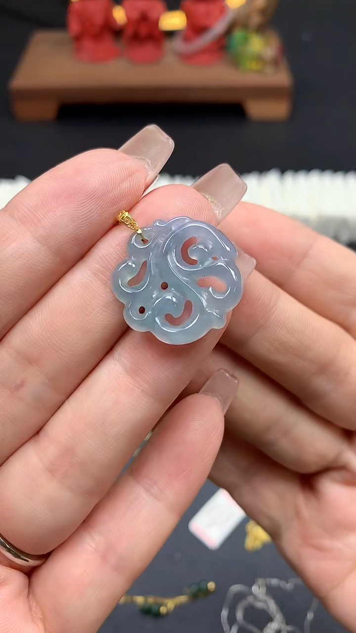 【闪购商品】翡翠吊坠(不含链)18K金镶嵌MS112206