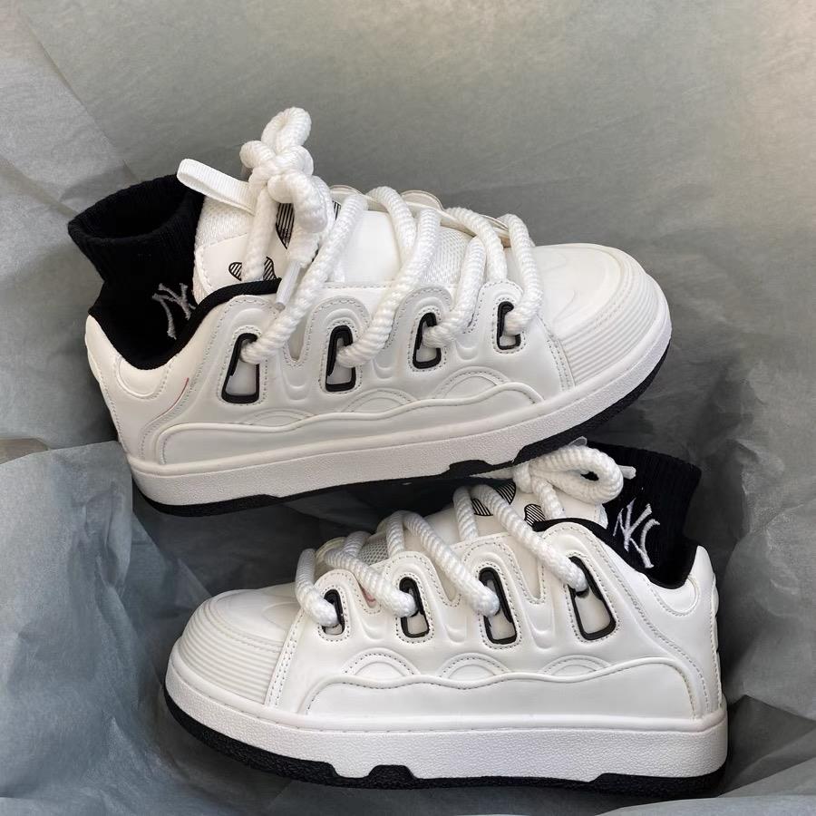 【小扬哥推荐】冬季美式板鞋加绒白色面包鞋男潮 低帮增高情侣小众