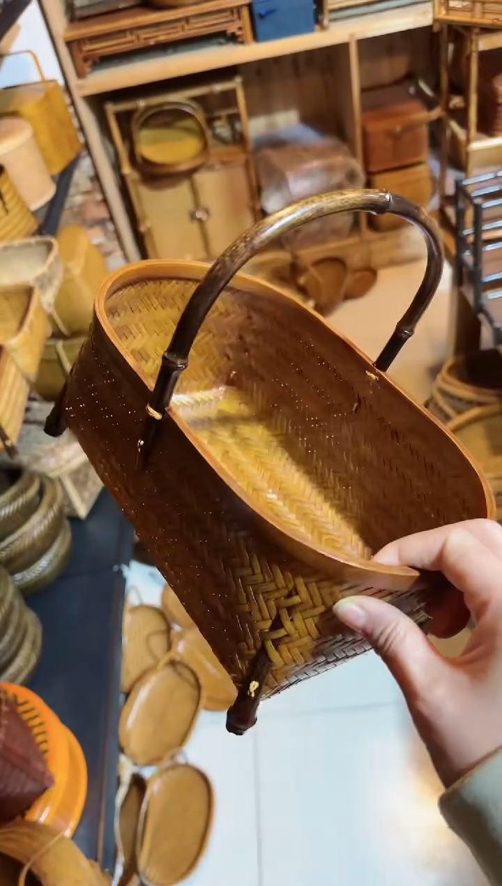 【闪购商品】竹编大漆提篮