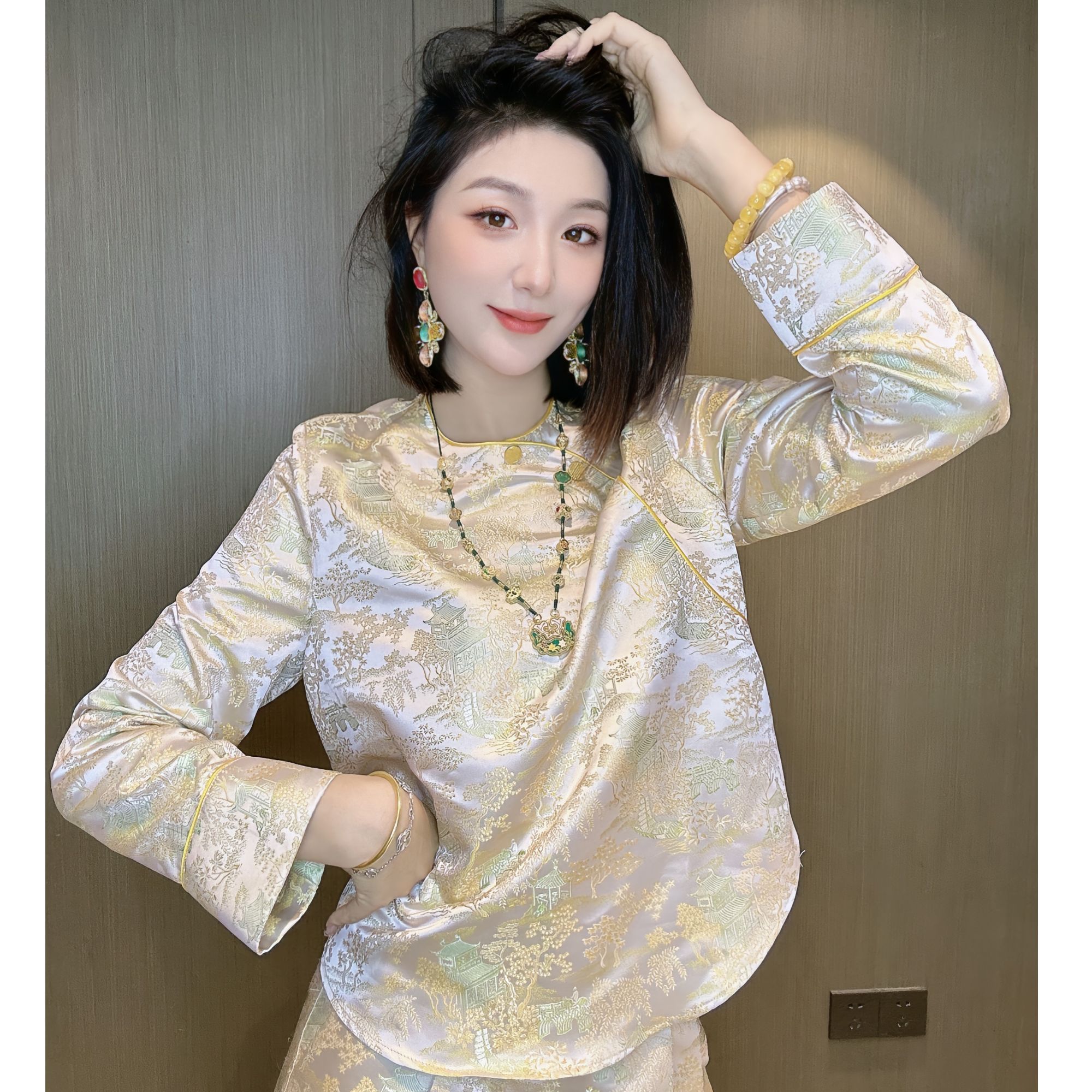 【金色布偶】深圳原创时尚国风长袖上衣