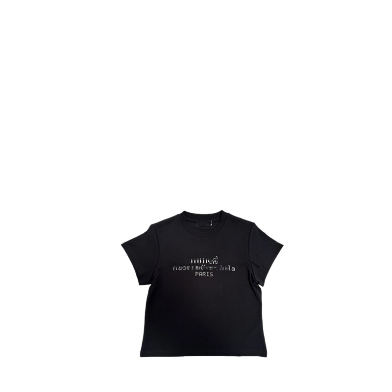 CANARA婉子家【字母辣妹】小短短T时尚女士夏季圆领轻奢简约款百搭