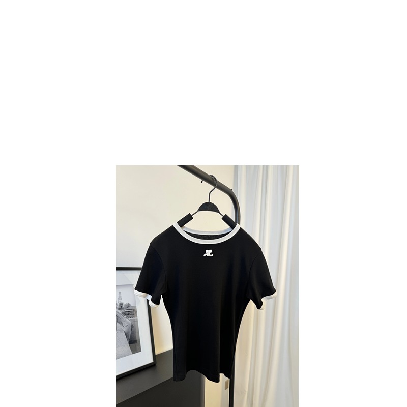 CANARA【黑白拼】棉短袖春夏简约圆领百搭夏季时尚休闲