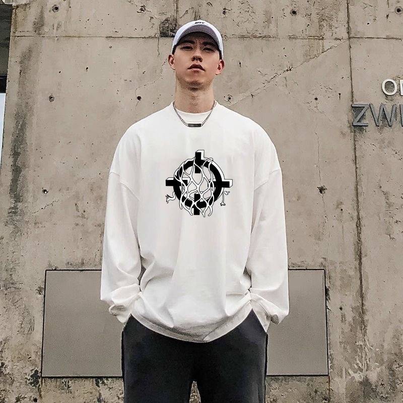 美式篮球投篮服长袖T恤学生田径健身速干衣宽松透气网眼训练长袖