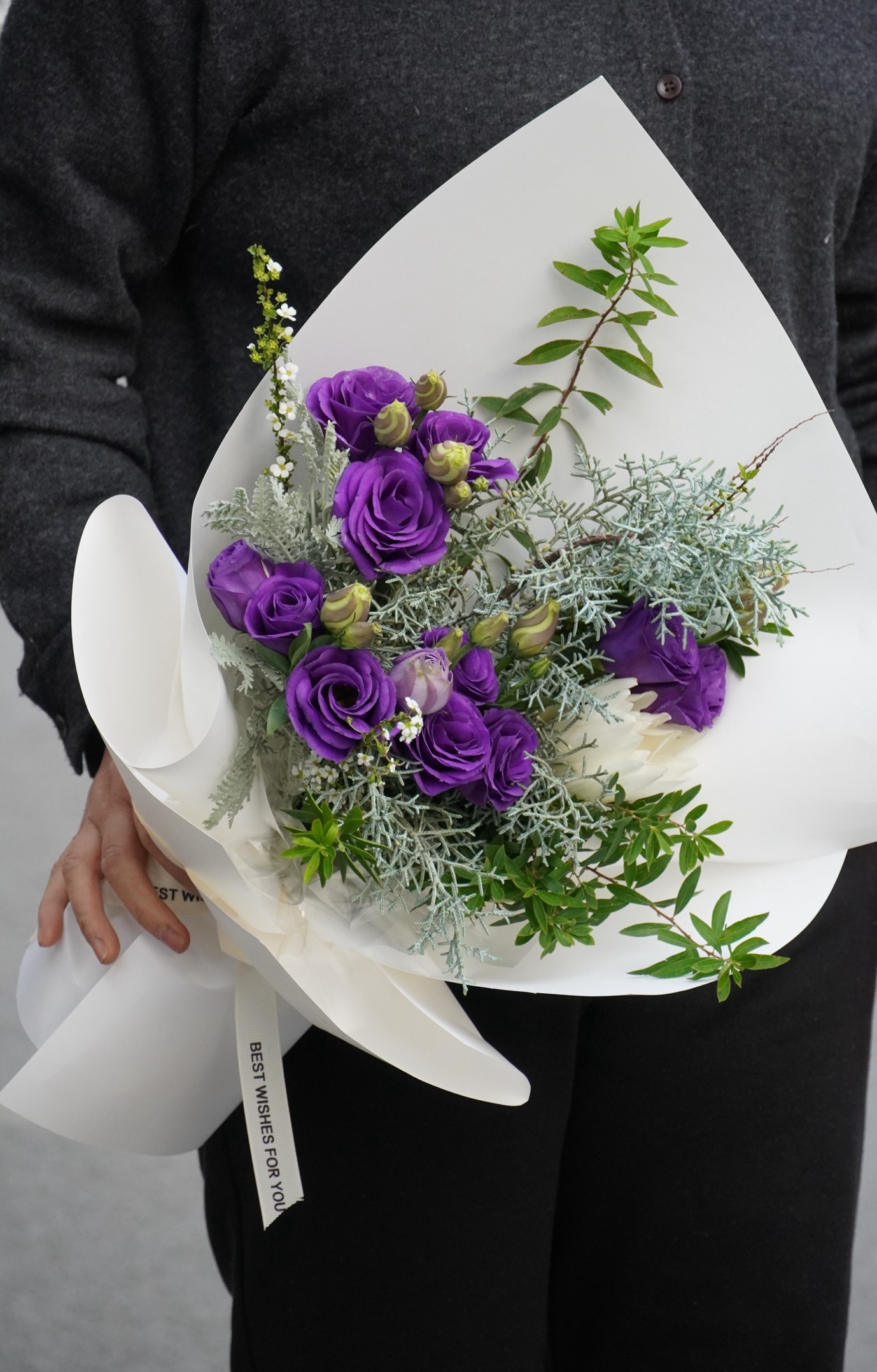 紫色桔梗小花束送女友