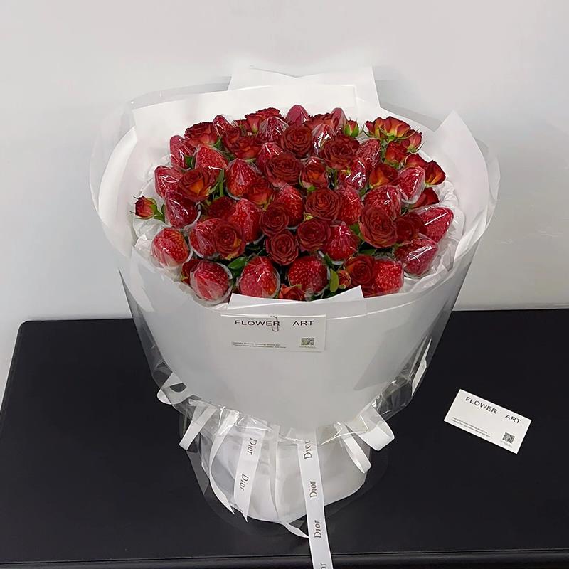 全国创意草莓花束成品水果生日鲜花速递北京上海同城配送女友母亲