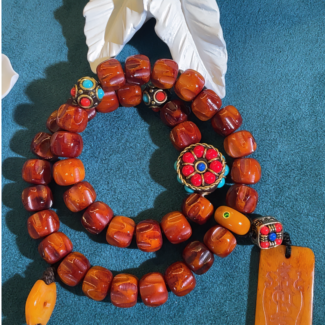 非金属珐琅手链 原创设计藏文化牦牛骨手持双圈复古民族风