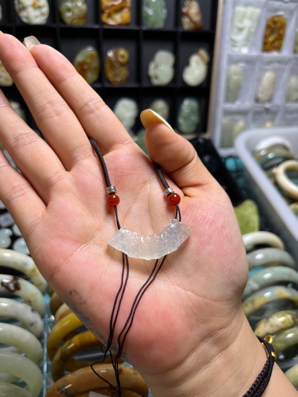 天然岫玉玉横挂件