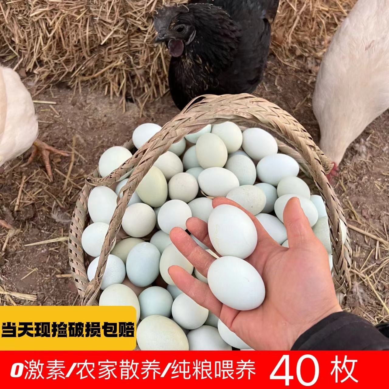 农家散养乌鸡蛋40枚