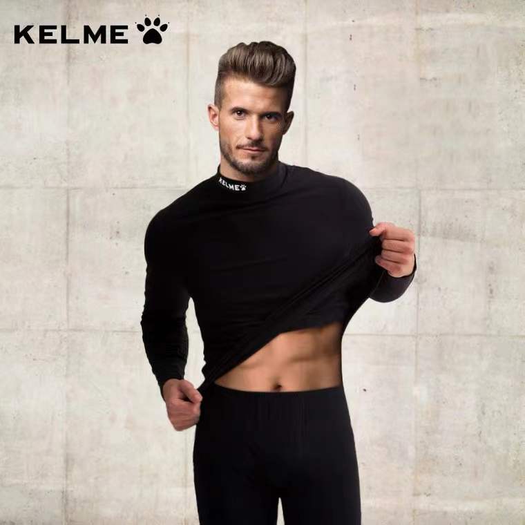 KELME【打底衣】男女同款高领运动紧身训练衣加绒长袖jq