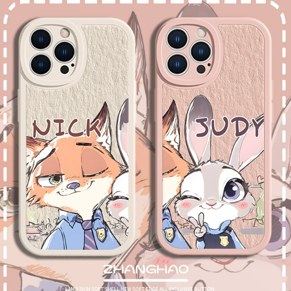 适用苹果17/华为pura70/小米/oppo/vivo疯狂动物城尼克朱迪手机壳