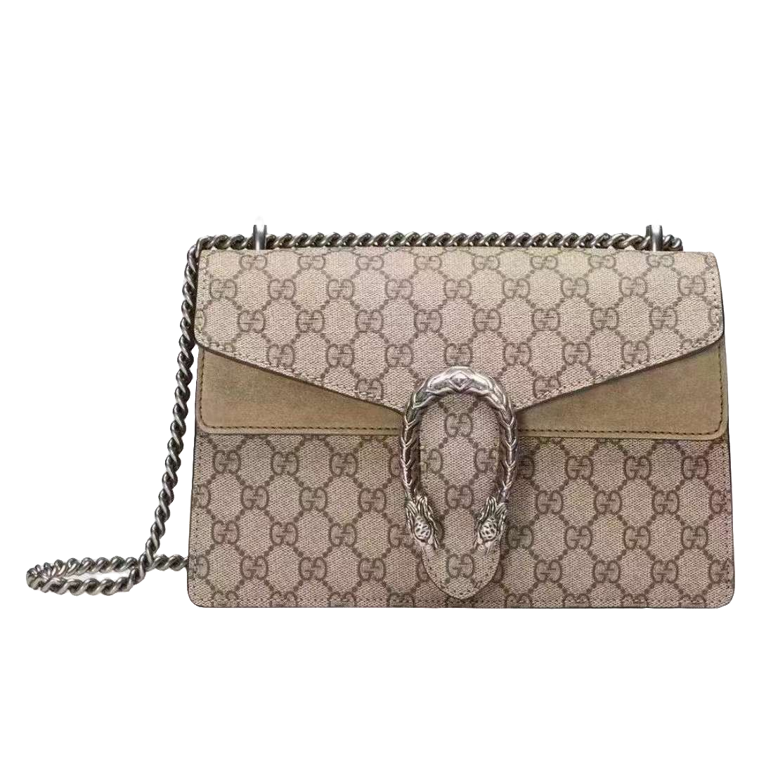 99新 GUCCI/古驰 经典翻盖酒神包女士酒神中号驼色单肩盖包（甄选）