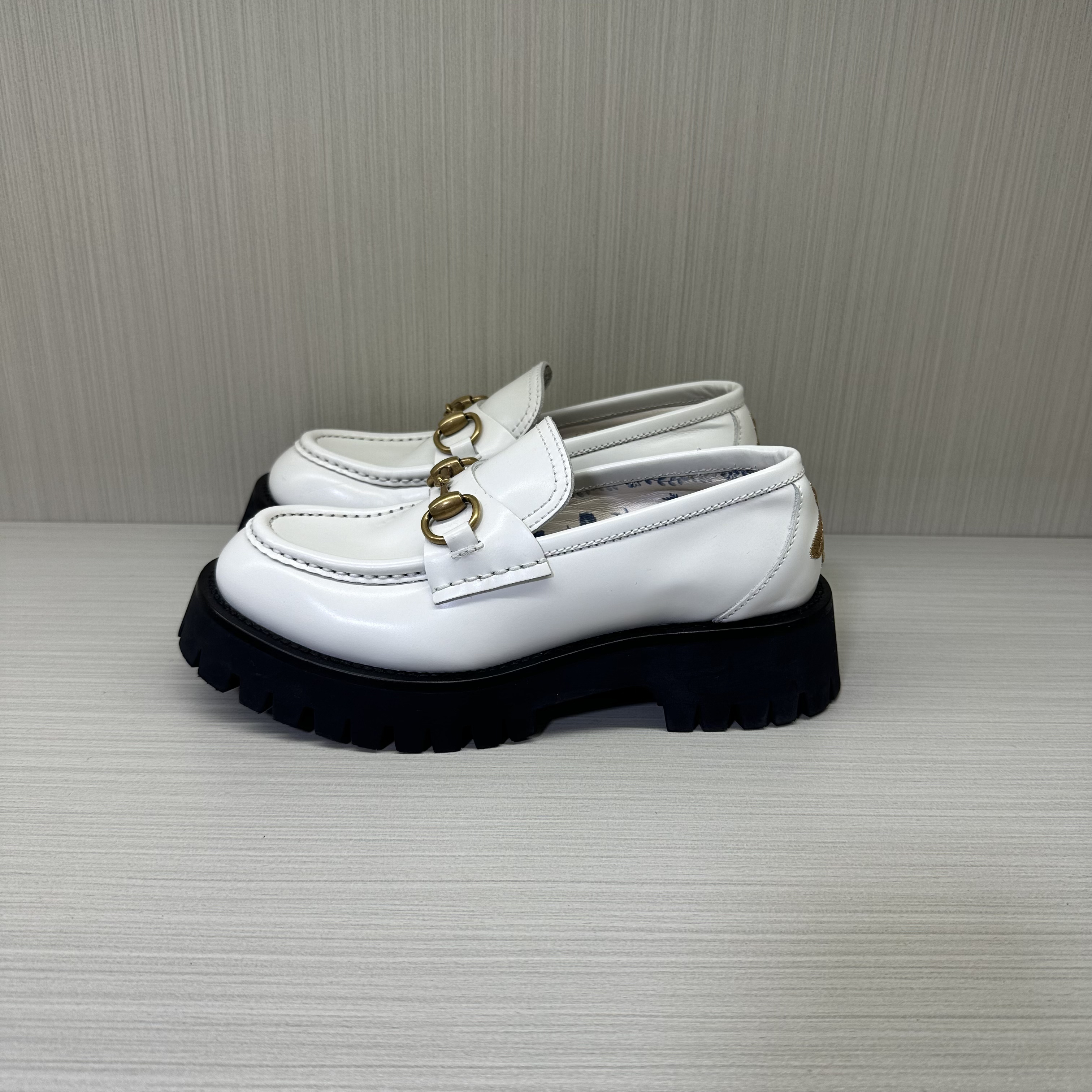 95新 GUCCI/古驰 35.5码/经典马衔扣厚底乐福鞋/8159873