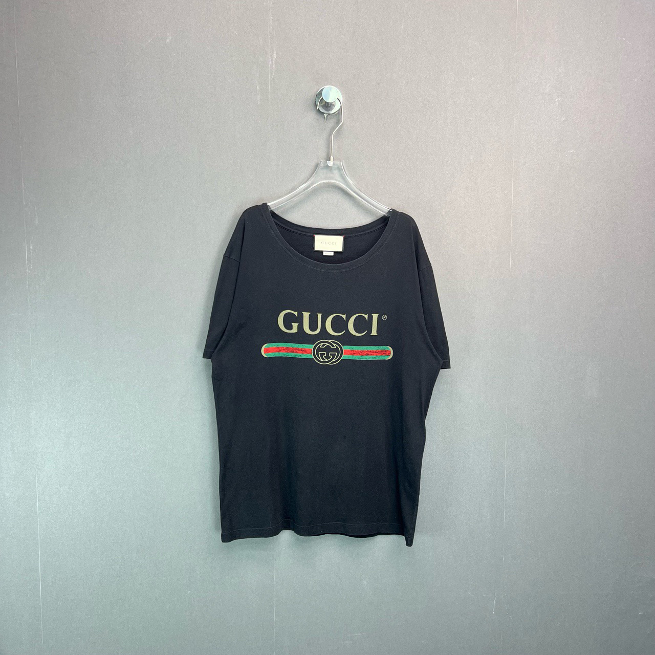95新 GUCCI/古驰 M码/做旧腰带logo短袖衬衫/10593641