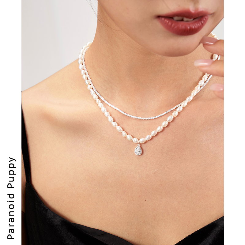 吊坠925银合成锆石  意大利手工项链女轻奢小众气质巴洛克锁骨链