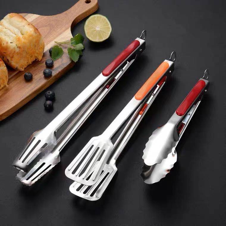不锈钢食品夹子面包烧烤烤肉夹手抓饼牛排夹麻辣烫厨房商用食物夹