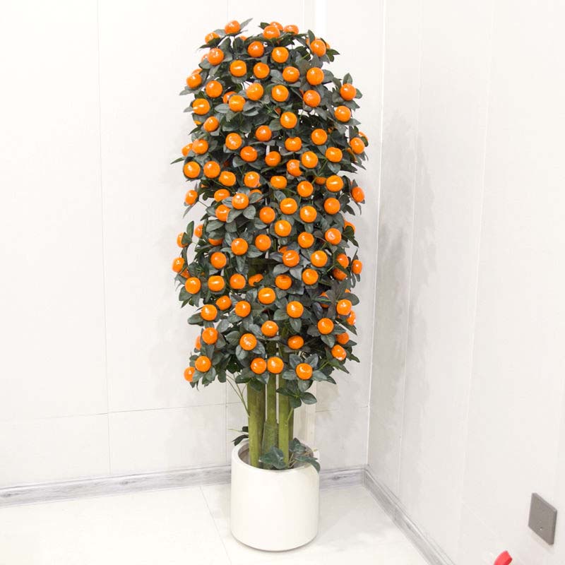 仿真果树苹果树橘子树假树仿真绿植落地盆栽大型假树客厅落地摆放