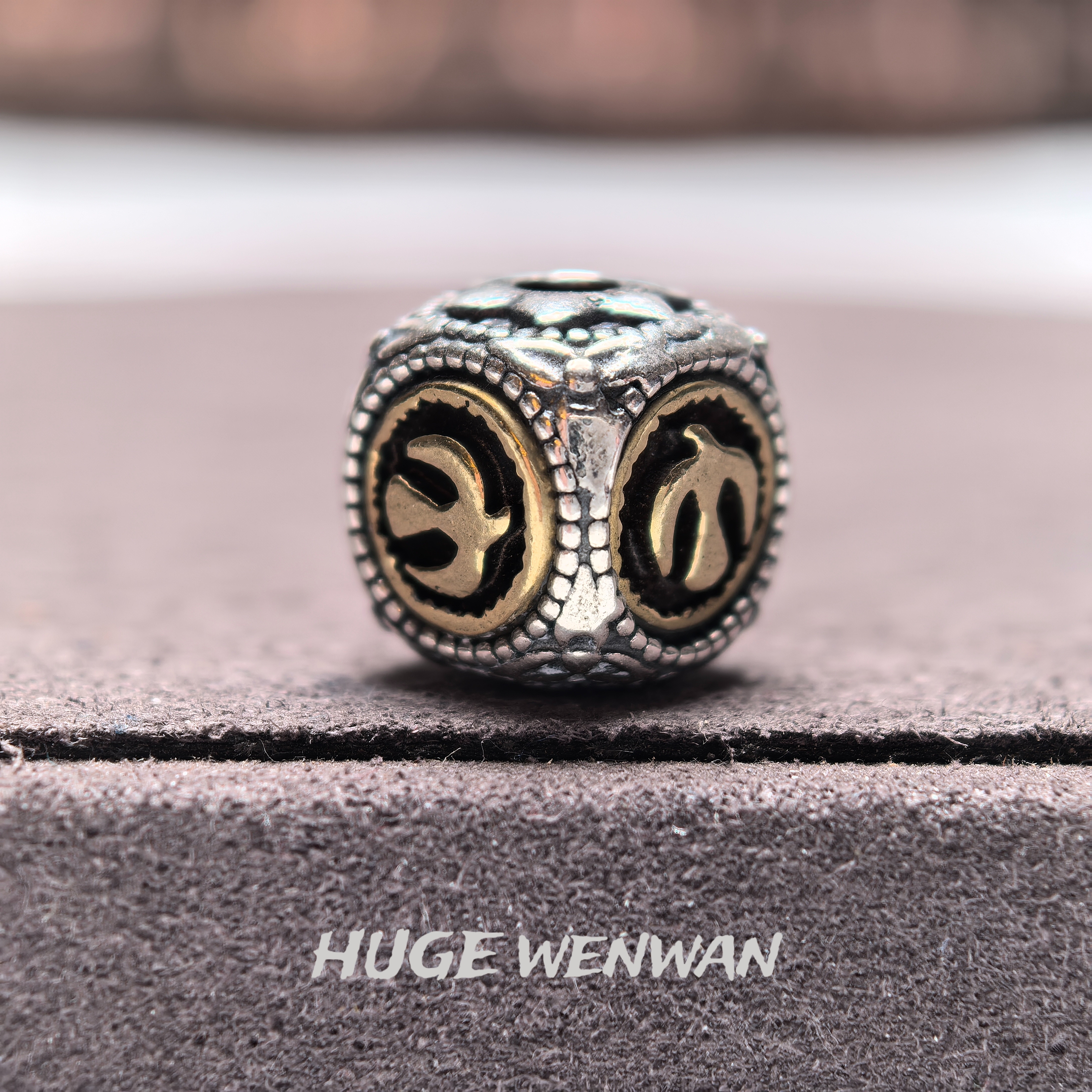 925银银制品 SW-01 S925银高桥吾郎骷髅飞鹰精工文玩配饰隔珠