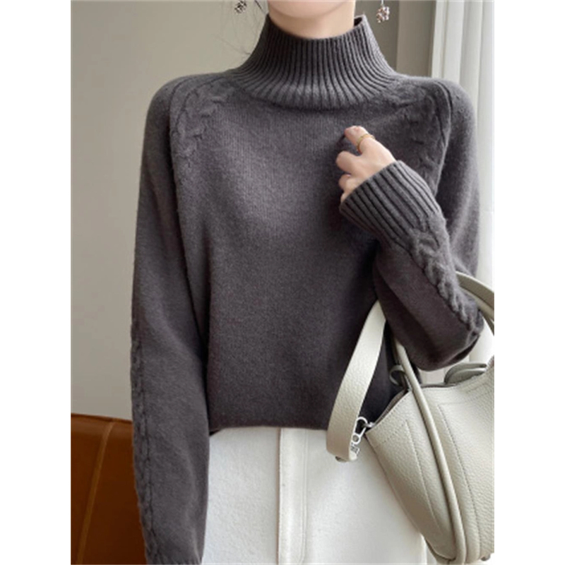 【暖奢】半高纯羊毛圆领套头纯色针织衫-直播链接