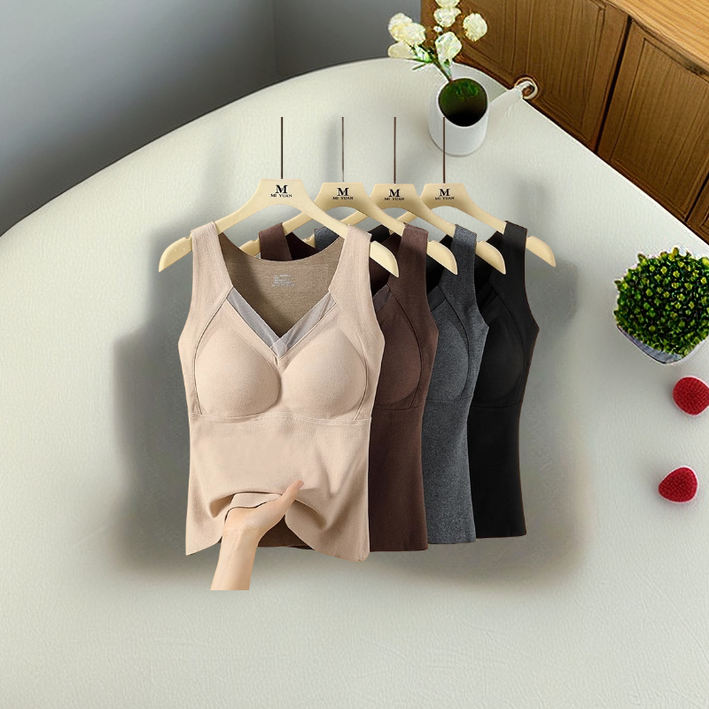 8803石墨烯背心3D立体无痕贴合固定杯可机洗秋冬背心女士