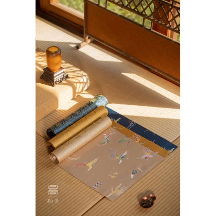 知舍·凤鸣长安茶席套组复古新中式茶桌台布垫子双面禅意布艺桌旗