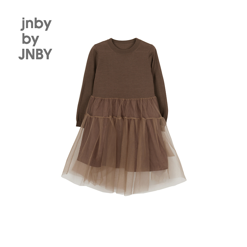 新款jnbybyJNBY江南布衣童装长袖毛衫连衣裙24秋女童1O8G10230