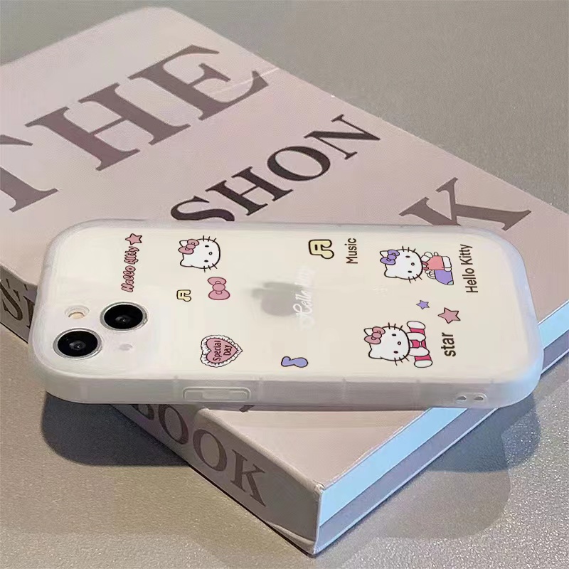 音乐kt猫苹果15ProMax手机壳iPhone14全包13可爱12卡通11防摔X女8