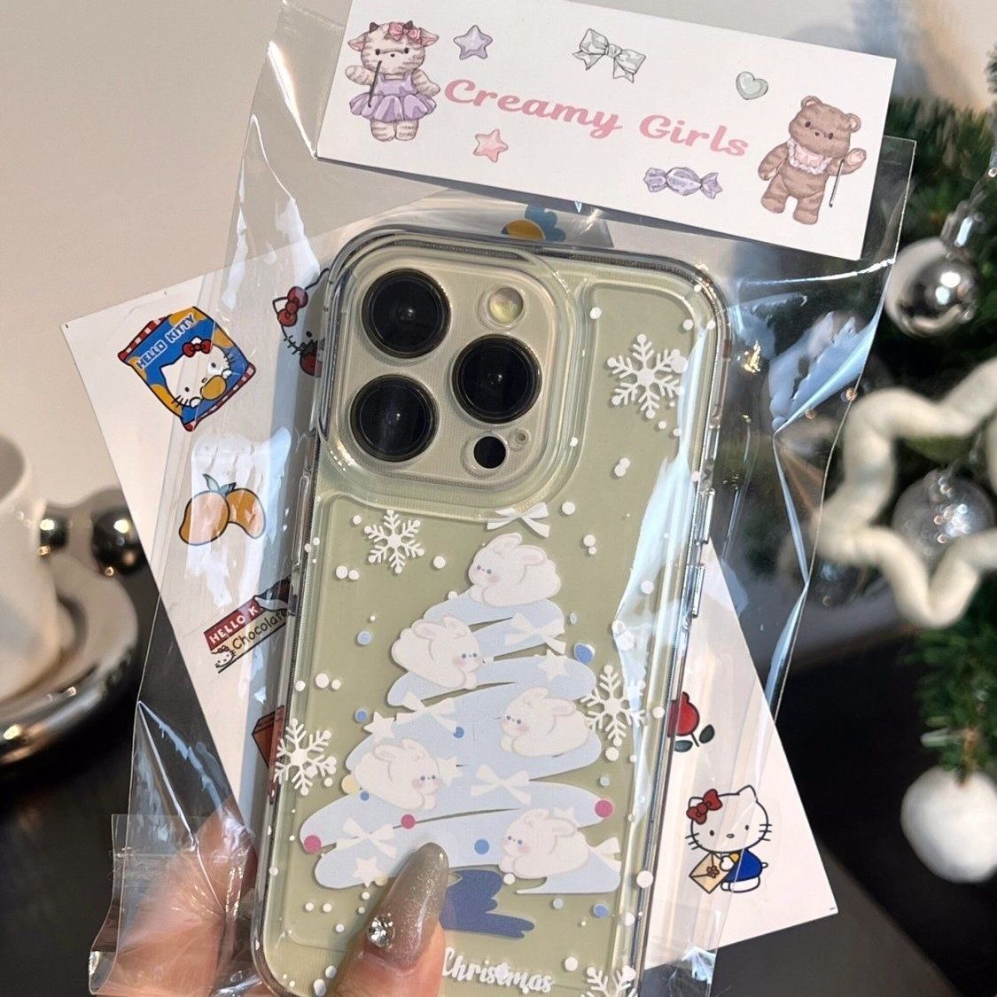 简约圣诞树苹果15ProMax手机壳iPhone14防摔13全包12/11软壳X女8