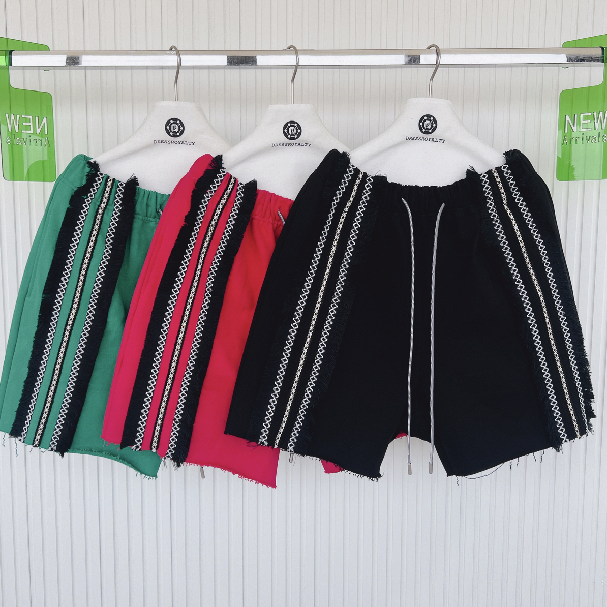 DR韩国设计师品牌情侣亲子同款流须织带短裤运动潮流洋气百搭时尚