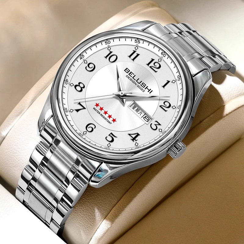 手表男士爸爸男款妈妈女款正品机械防水夜光大数字老人情侣石英TM