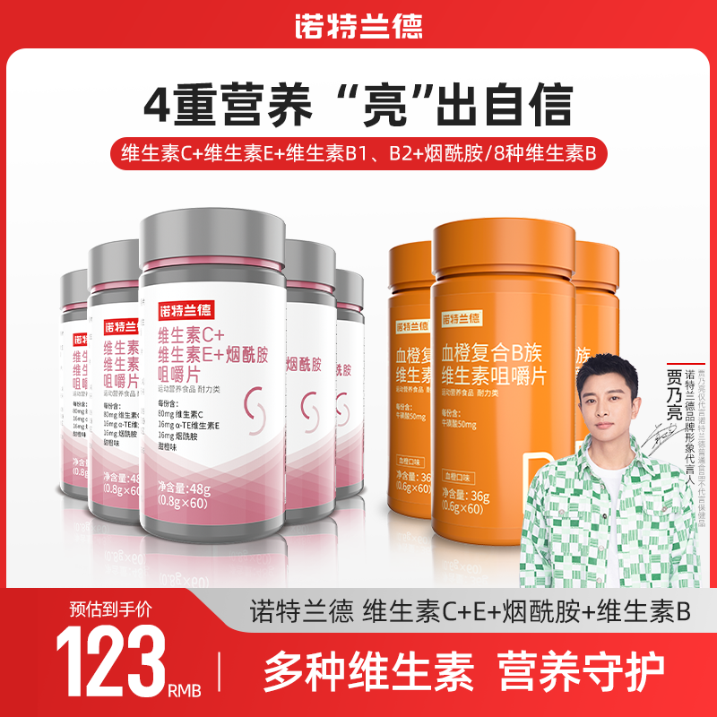诺特兰德维生素c+e烟酰胺烟酸咀嚼片复合b族营养套餐vc品牌
