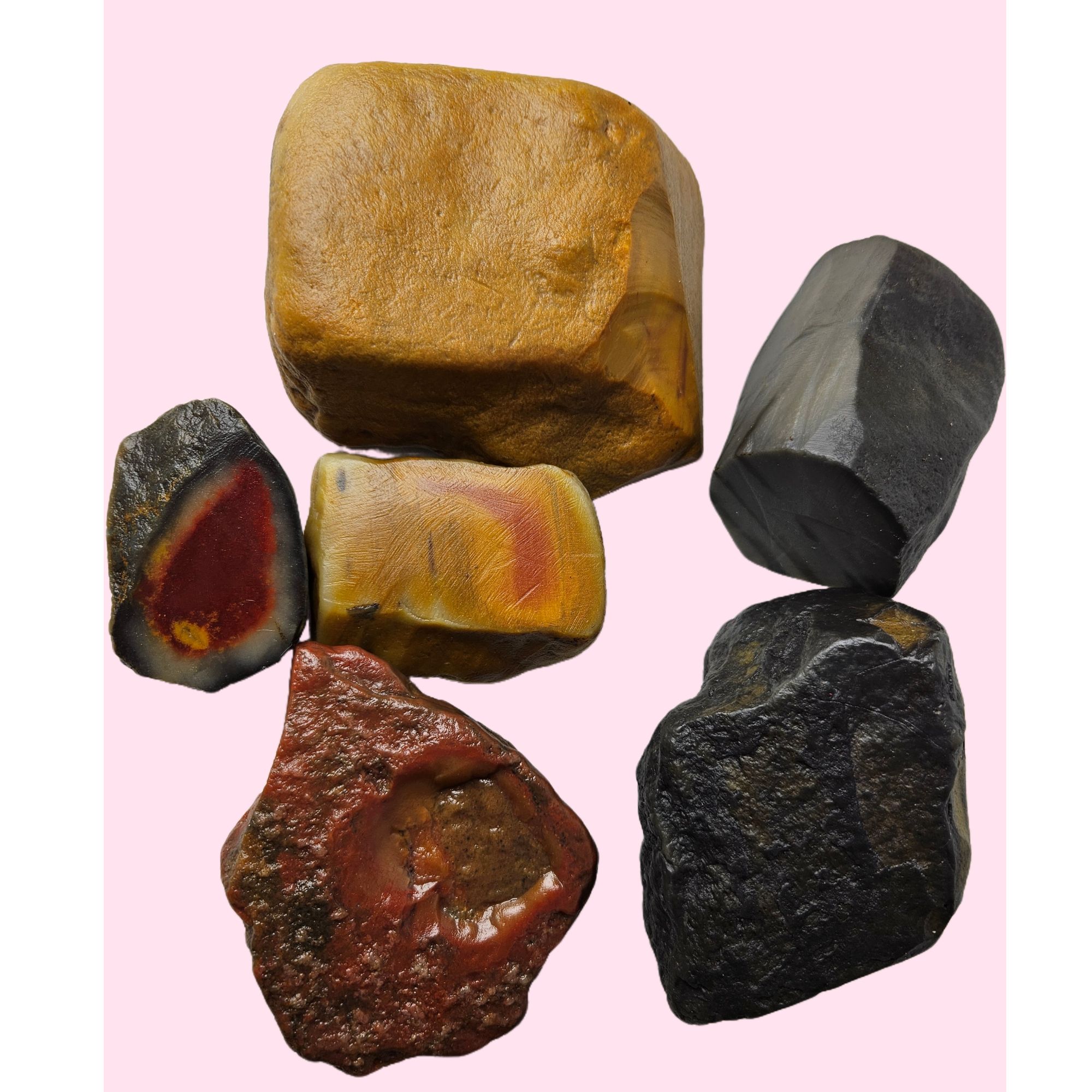 【2原石】海南昌江黄蜡石 乌鸦皮 沙漠漆 沙河石 料石 观赏石