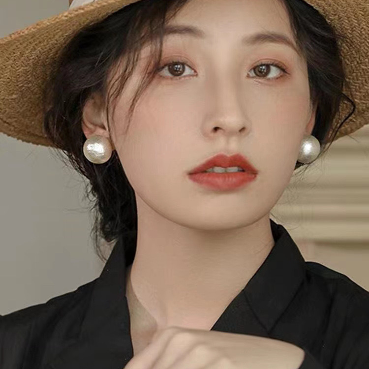 YIYII STUDIO复古法式mona款925银针棉花珠耳环耳钉百搭气质